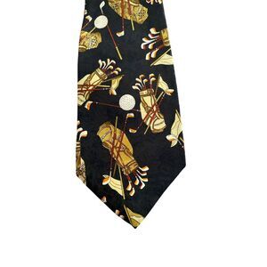 Studio 890 Handmade Tie Golf Bags/balls‎ Black/gold 4"x 56"